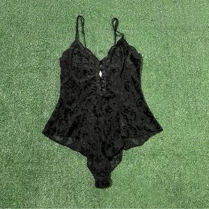 Victoria's Secret black lace sheer body suit
